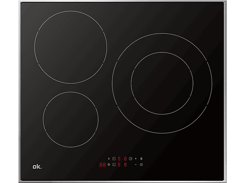 ok. OBH 3611-1, 3 zonas, Zona grande 18/29 cm, 7200W, 51.7 Negro