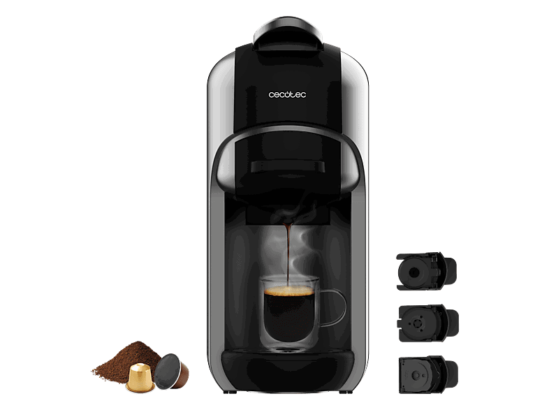 Cecotec FreeStyle Compact, 19 bar, 0.6 l, 1450 W, Plateado/Negro