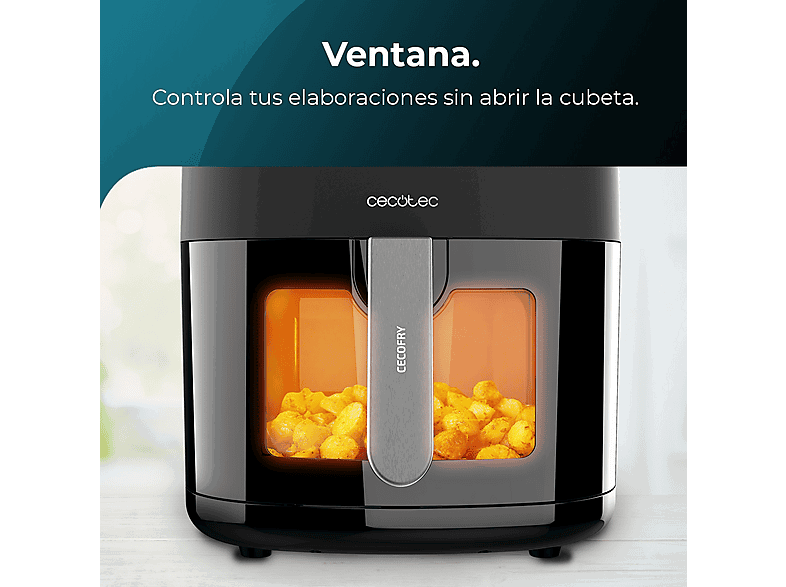Cecotec Cecofry Fantastik Window 6500, 1700W, 6,5 L, Con ventana, Panel táctil, Negro
