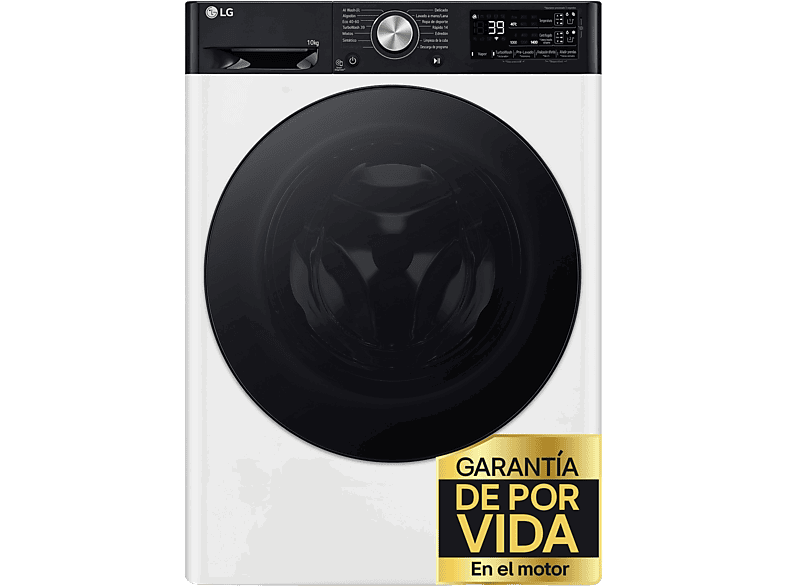 LG F4WR7510AGH, Serie 750, 10 kg, 1400 rpm, 14 programas, Autodosificador de detergente, TurboWash™360, Blanco
