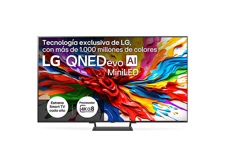 LG 75QNED93A6A, UHD 4K, Procesador Inteligente α8 AI Processor 4K Gen2, Smart TV, DVB-T2 (H.265), Negro