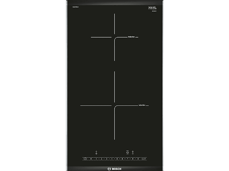 Bosch PIB375FB1E, 2 zonas, Inducción, 21 cm, Negro