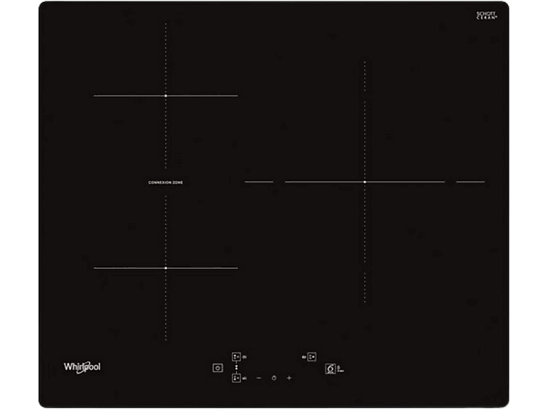 Whirlpool WB Q4860 NE, 3 zonas, Zona grande 30 cm, 6th SENSE, Connexion Zone, 59 Negro
