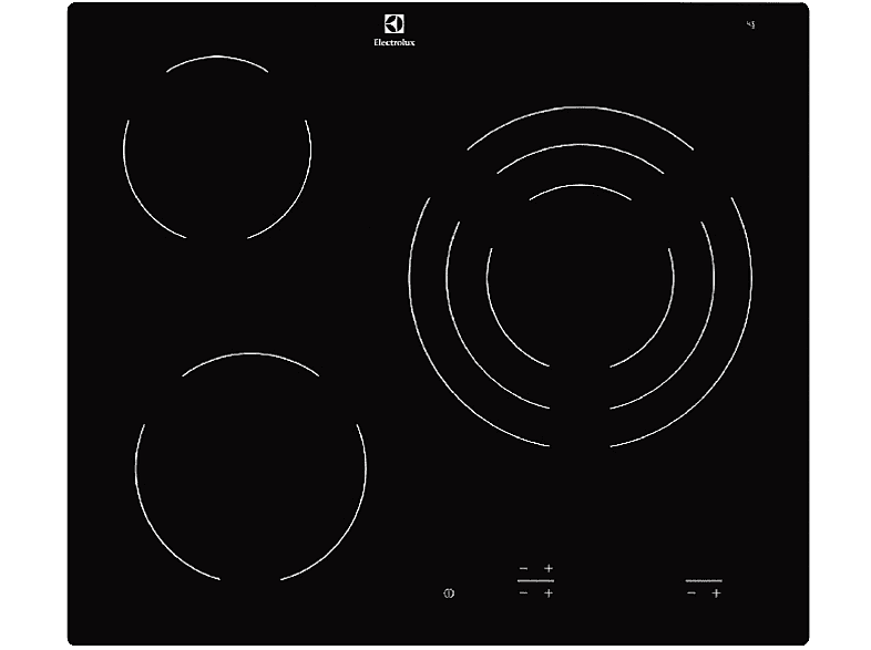 Electrolux EHF6232IOK, 3 Zonas, Zona triple de 27 cm, Mandos independientes, 60 Negro