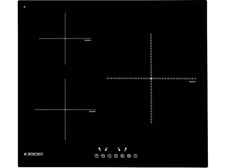 Jocel JP3EI009111, Eléctrica, Inducción, 3 zonas, 28 cm, Negro