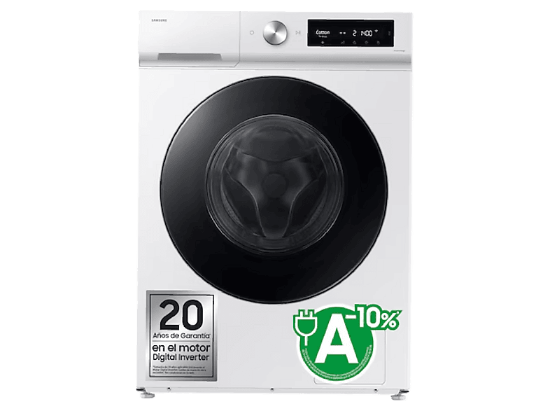 Samsung WD11DB7B85GWU3, 11 kg, 6kg, 1400 rpm, Autodosificación, AI Wash, EcoBubble™, Blanco