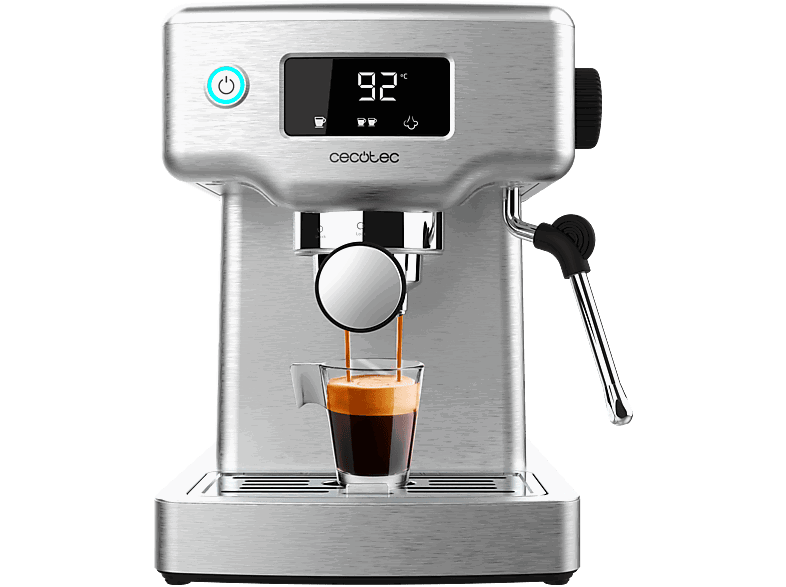 Cecotec Power Espresso 20 Barista Compact, bar, 1465 W, 1.8 l, 2 tazas, Pantalla digital, Compacta, Silver