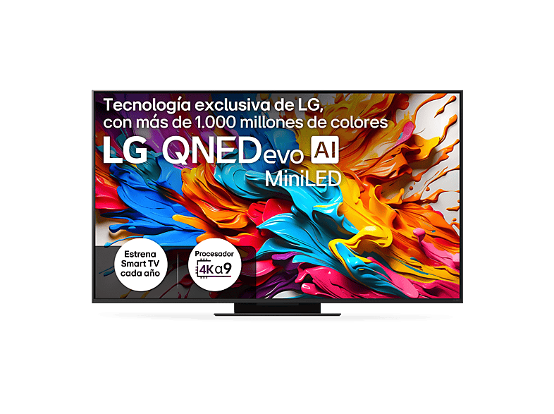 LG 65QNED9MA6B, UHD 4K Inalámbrico, Procesador Inteligente α9 AI Processor Gen8, Smart TV, DVB-T2 (H.265), Negro