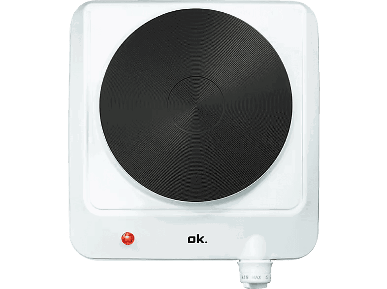 ok. OSP 1520 W, Inducción, 1500 180 mm, 1 zona, Control mecánico, Esmaltado, Blanco