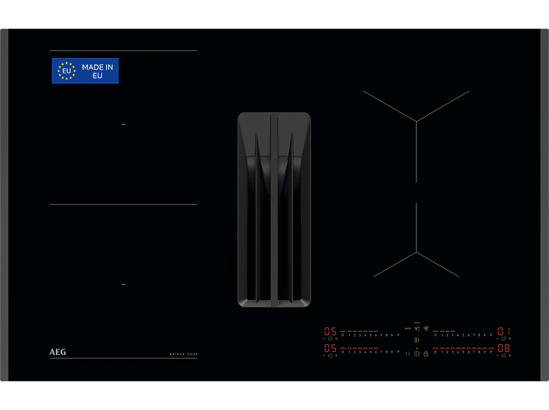 AEG TH84CB03FB, 4 zonas Flex, 3 velocidades extracción, 81 cm, Escape/Convección cambiable, Negro