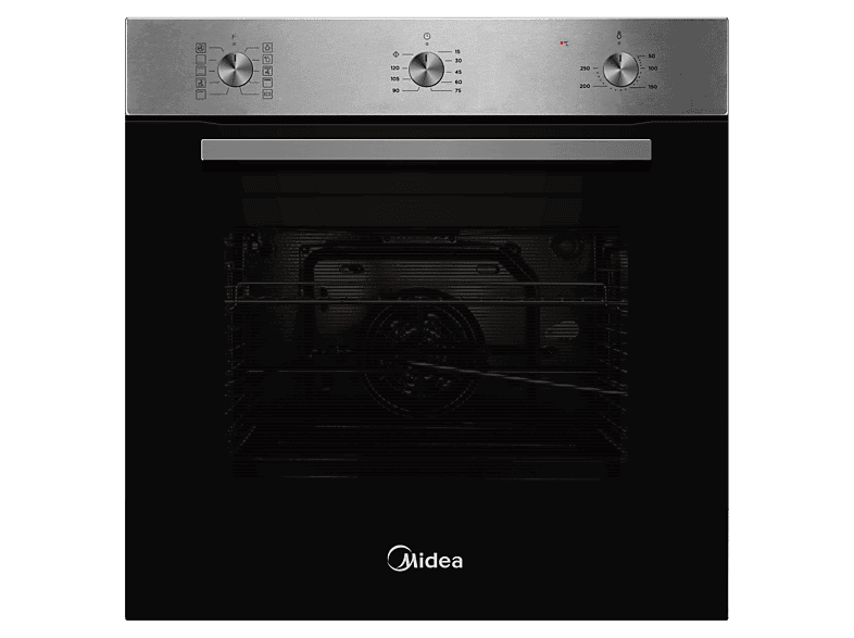 Midea MCO6070MMAJ, Multifunción, 70 l, 59.5 cm, Iluminación, ajustes de temperatura y tiempo, Inox