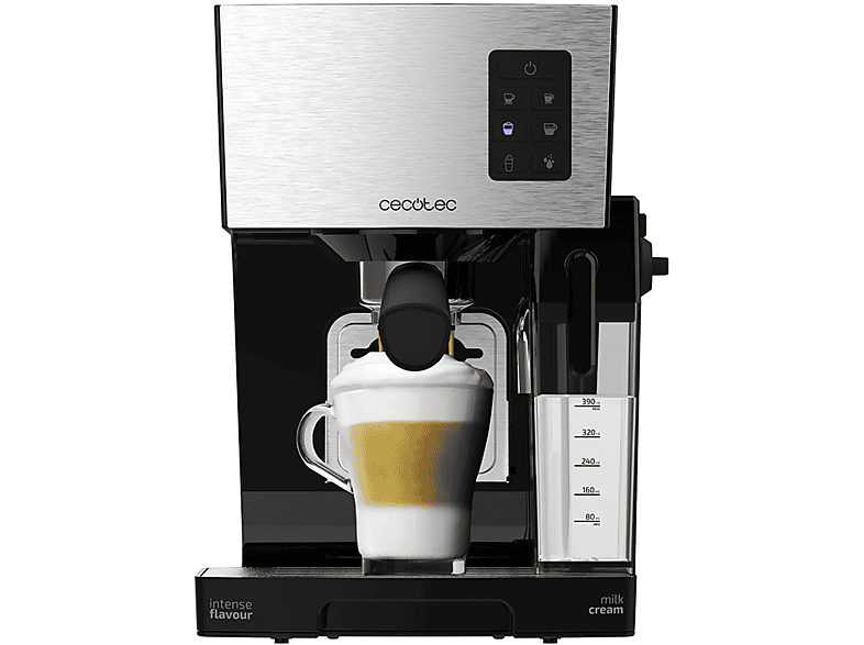 Cecotec Power Instant-ccino 20, 1450 W, Thermoblock, Sistema InstantCappuccino, Depósito de agua 1,4 L, Inox