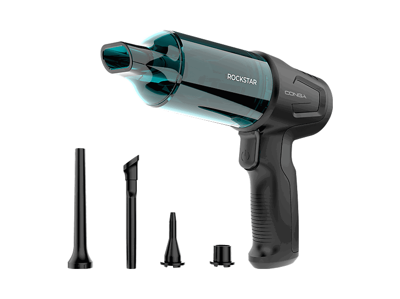 Cecotec Conga Rockstar Micro Hand, 2 en 1 con aspirado y soplado, 80 W, 12 kPa, Autonomía 25 min, Negro