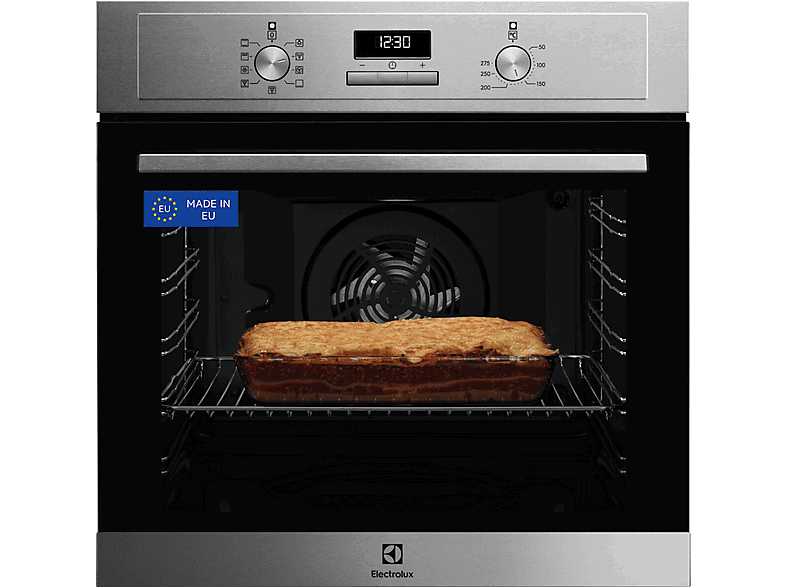Electrolux EOF3H54X, Multifunción, Esmalte fácil limpieza, 72 l, Función Grill, 60 cm, Inox