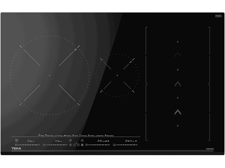 Teka IZS 86630 MST, 6 zonas, Zona grande 28 cm, Función Power Plus, 80 Negro