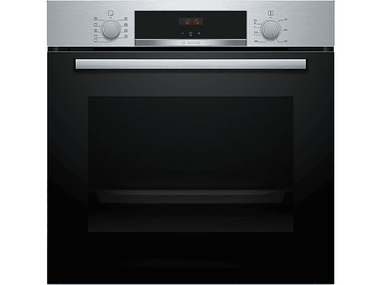 Bosch HBA514ES3, Serie 4, Multifunción, Limpieza por agua, 71 l, HotAir 3D, Mandos ocultables, 60 cm, inox