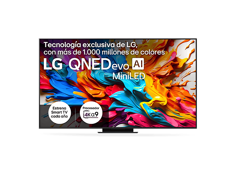 LG 86QNED9MA6B, UHD 4K Inalámbrico, Procesador Inteligente α9 AI Processor Gen8, Smart TV, DVB-T2 (H.265), Negro