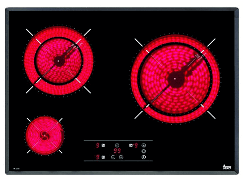 Teka TR5300, 3 zonas, Zona grande 23 cm, Touch Control, 60 Negro
