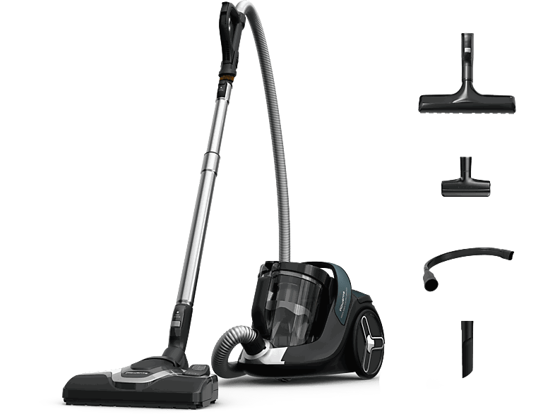 Rowenta Green Force Cyclonic Effitech+ RO7C71, 900W, 2.5 L, Filtración HEPA, Radio Acción 9 m, 66 dB(A), Kit hogar y coche, Azul