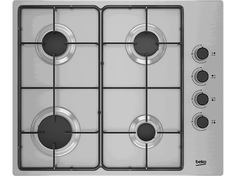 Beko HIGG 64103 SXN, 4 zonas, Gas Natural, 61 cm, Inox