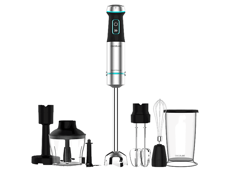 Cecotec Power TitanBlack 1200 XL PerfectCream&Crush, W, Pie XL, Función Turbo, Vaso 800ml, Tecnología CrossBlades, Plata