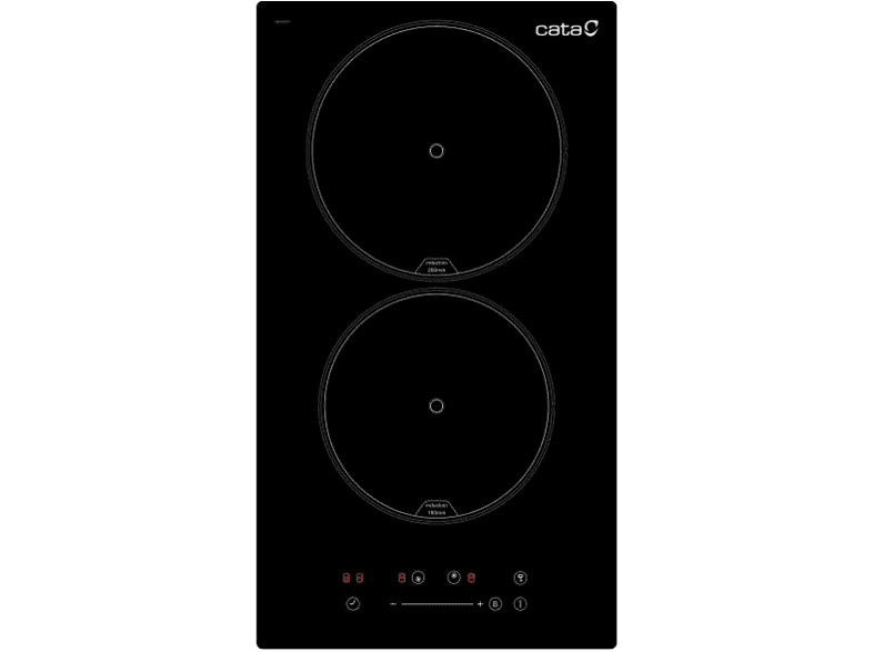 Cata ISB 3102 BK/A, Inducción, 2 zonas, Zona grande 20 cm, Función Booster, 30 Negro