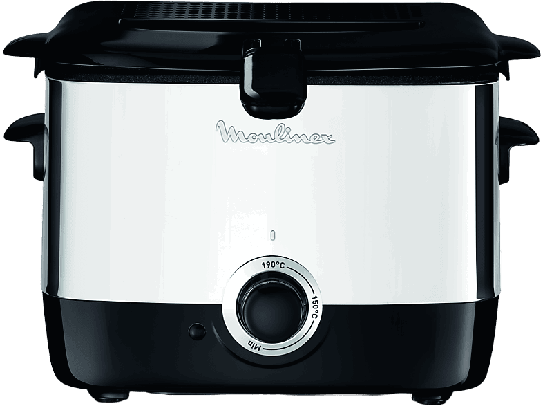 Moulinex AF 2200 Minifrito, Potencia 1000 W, Capacidad 1 l, Termostato regulable de hasta 190 ºC, Acero Inoxidable, Gris