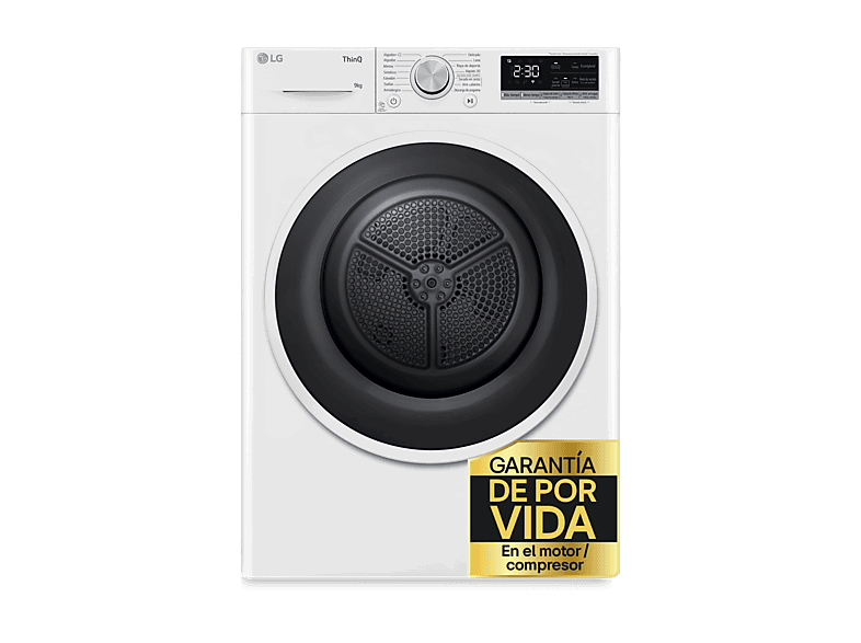 LG RH90V5AV6N, Independiente, 9 kg, 14 programas, Blanco