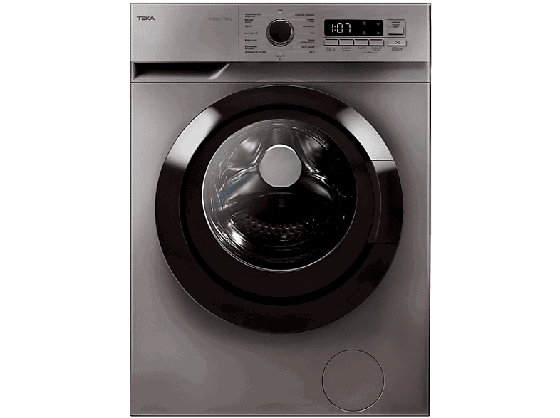 Teka WMK 40740, 7 kg, 1200 rpm, 15 programas, Motor inverter, Electrónica con display digital, Inox