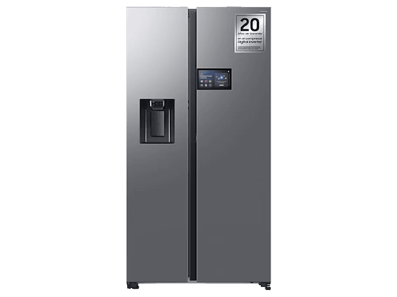 Samsung Bespoke AI RS90F64EETEF, Mono Cooling, No Frost, 178.4 cm, 621 l, Dispensador de agua y hielo, Balda Botellero, Inox