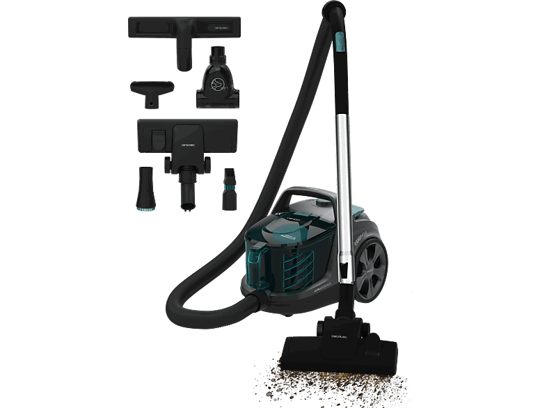 Cecotec Conga Rockstar Cyclonic XL ProAnimal, Potencia 900 W, Depósito 2.8 L, Doble filtro HEPA, 5 accesorios, Blue