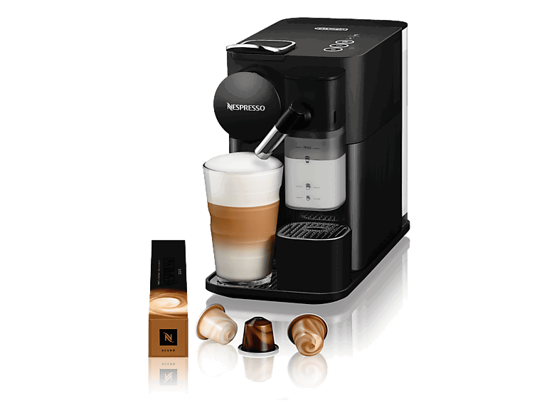 De'Longhi Nespresso® Lattissima One EN510.B, 1450W, 19 bar, 1 l, Sistema Thermoblock, depósito leche, Apagado automático, Negro