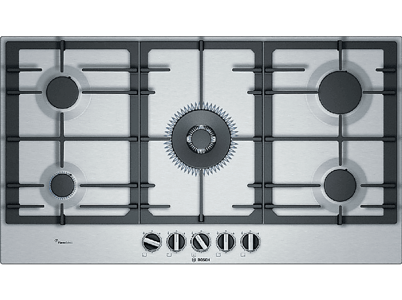 Bosch PCR9A5B90, 5 zonas, Gas natural, Inox