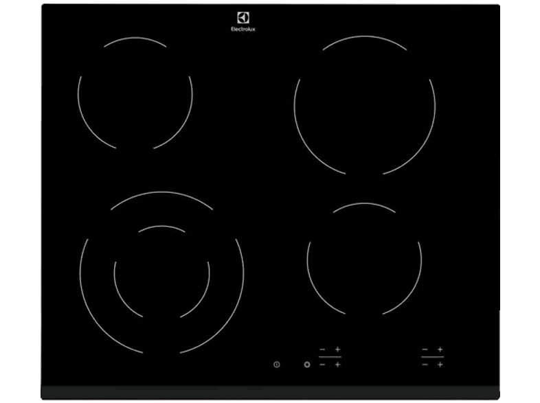 Electrolux EHF6241FOK, 4 zonas, Zona grande 21 cm, Biselada, 60 Negro