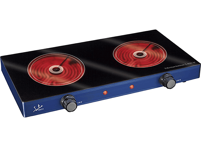 Jata V142, Vitrocerámica, Eléctrica, 2 zonas, Zona 16.5 cm, 47 Azul y negro