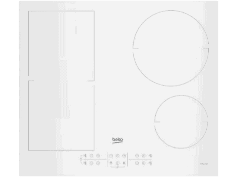Beko HII64200FMTW, Inducción, Eléctrica, 4 zonas, 21 cm, Blanco