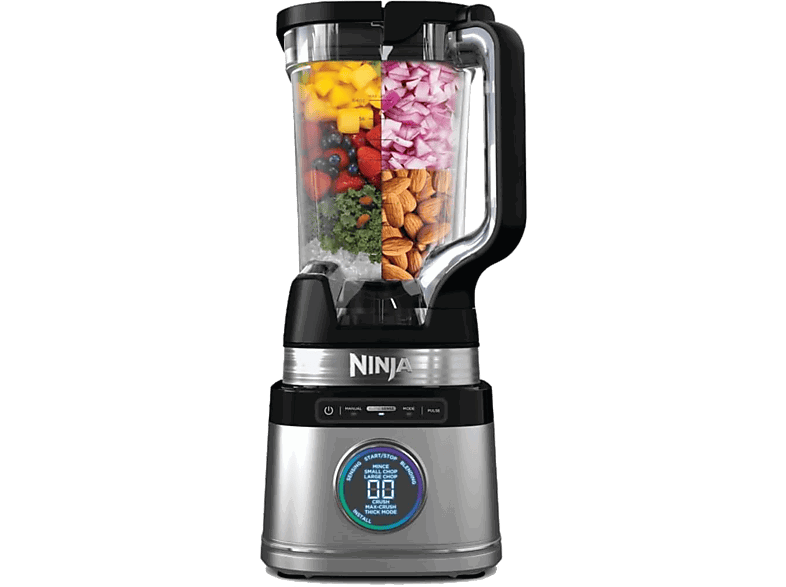 Ninja Detect Power Mixer Pro TB201EU, 1200 W, 1.9 l, Tecnología BlendSense, 15 funciones, Negro, Plata
