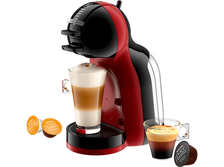 Krups Nescafé Dolce Gusto Mini Me KP123HAS, 1500 W, 15 Bar, 0.8 L, Calentamiento en 30 s, Selector cantidad bebida, Rojo