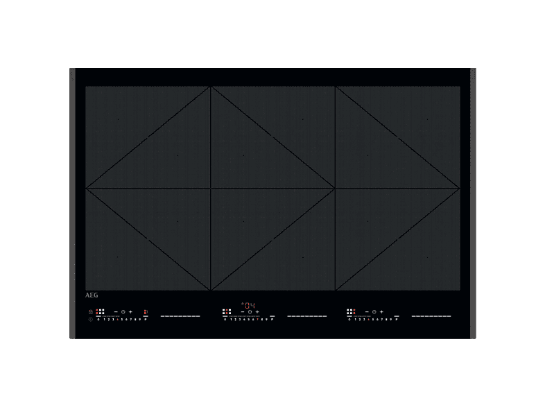 AEG TR84IT00FB, 6 zonas de 18cm x 22cm, Función Puente, 78 cm, Mandos independientes, Negro