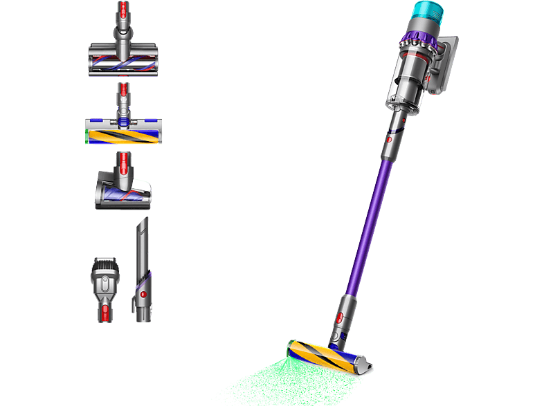 Dyson Gen5 Detect™ Absolute, Potencia succión 280 AW, Filtro HEPA, 70 min, Láser, Níquel