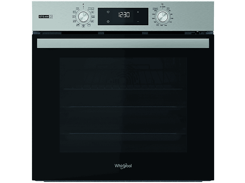 Whirlpool OMSR58RU1SX, Multifunción, Pirolítico y por agua, 71 l, 59.5 cm, Smart Clean, Cook3, Inox