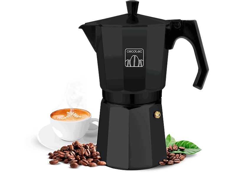 Cecotec Mokclassic 900 Black, 9 tazas, 550 ml, Aluminio fundido, Black