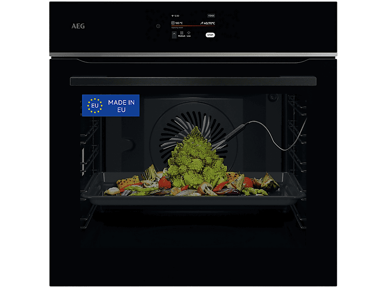 AEG TE8PB731AB, Multifunción, Pirolítico, 71 l, 60 cm, Negro