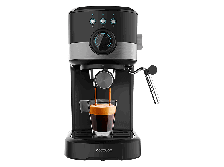 Cecotec Power Espresso 20 Pecan Pro, bar, 1100 W, 1.25 l, 2 tazas, Negro