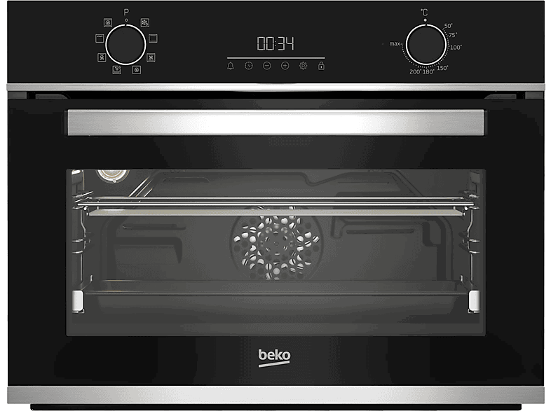 Beko BBCM13300XC, Multifunción, Parcialmente catalítico, 48 l, 59.4 cm, Integrable, Negro