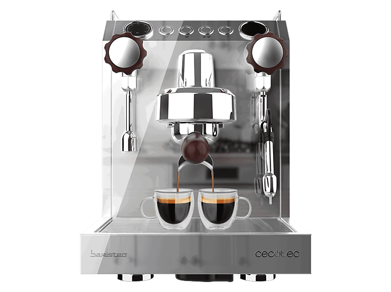 Cecotec Baristeo Classic, 2700 W, 15 bares, PID, Preinfusión, Portafiltro 58 mm, Doble calentamiento, Plata