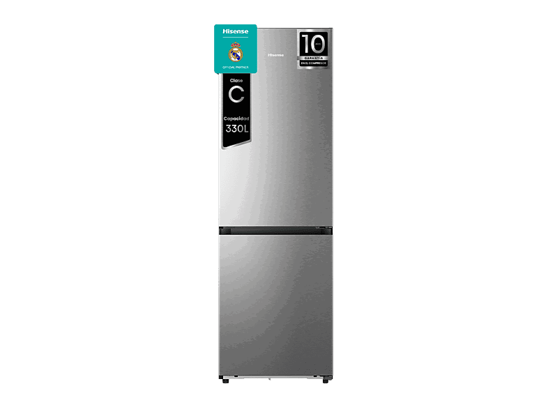 Hisense RB3K330SAIC, No Frost, 185.6 cm, 330 l, Kitchen Fit, WiFi, Acero inoxidable