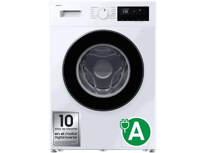 Samsung WW80FG3M05AWEC, 8 kg, 1400 rpm, 12 programas, Motor Digital Inverter, Clase A, Blanco