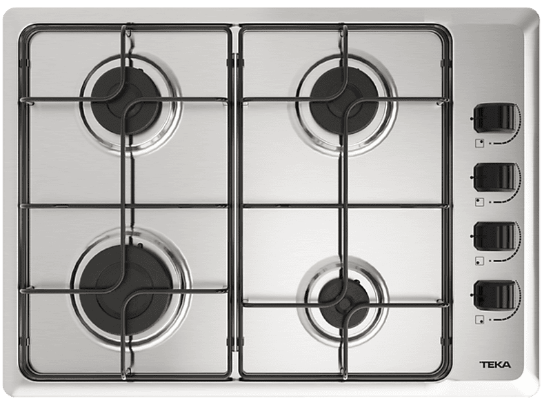 Teka HLX 540, 4 zonas, Gas butano, Integrable, 60 cm, Acero inoxidable