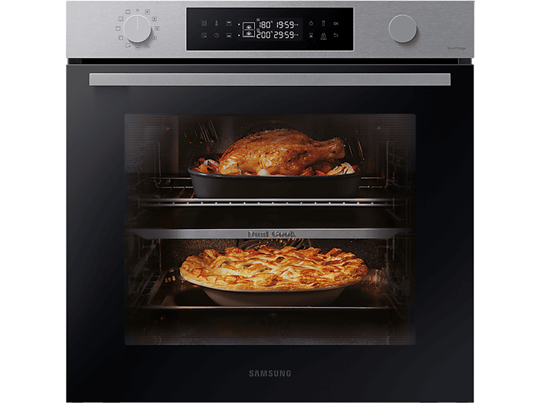 Samsung NV7B4450VAS/U1, Multifunción, Pirolítico, 76 l, 59.5 cm, Dual Cook, WiFi, Inox